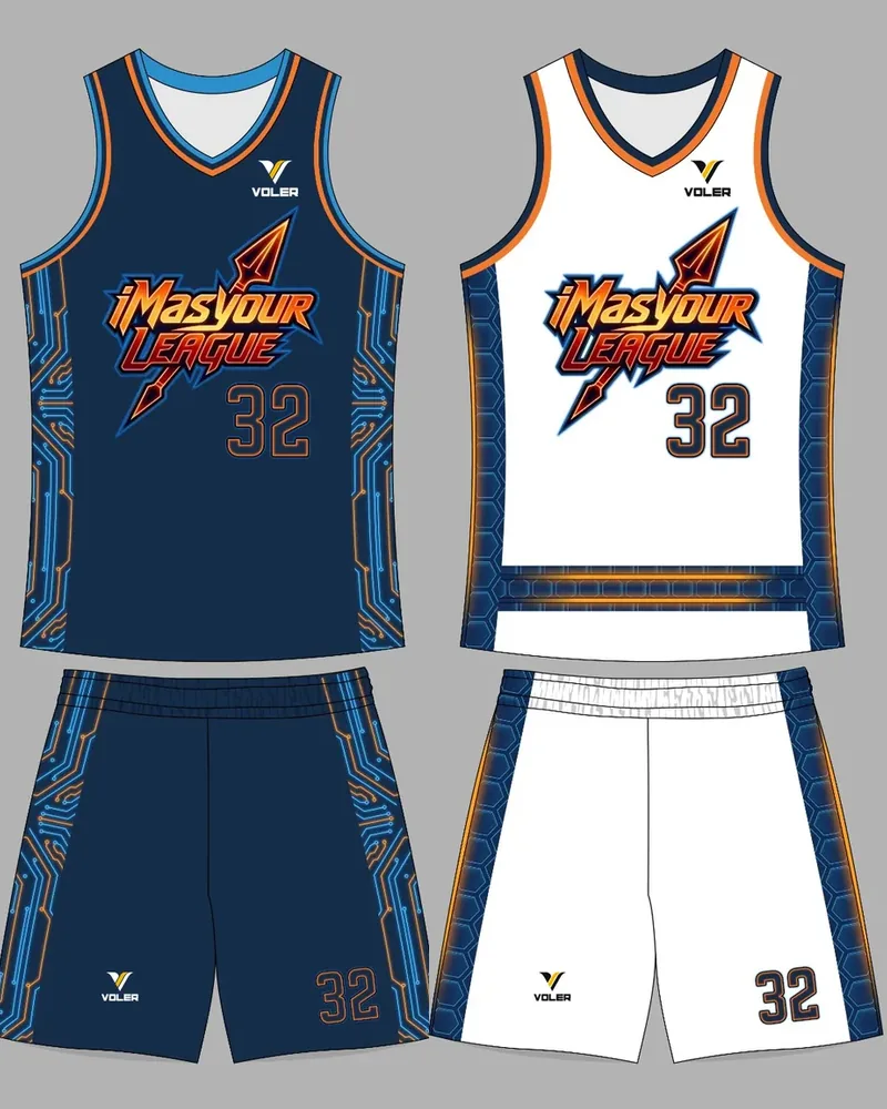 Desain jersey iMasyour League Navy Edition dan White Hex-Light Edition buatan Voler